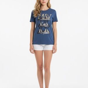 Guess Teal Cotton T-Shirt